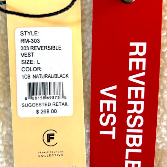 NWT Rebecca Minkoff leather sherpa vest Size L Retails $268 - Picture 6 of 6